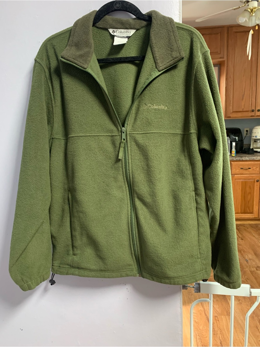 Columbia Mens Olive Green Full-Zip Fleece Jacket